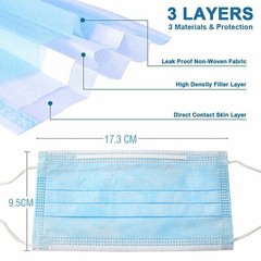 Disposable Face Mask Non-Medical 3-Ply Blue (50 PCS per Box) – High Filtration