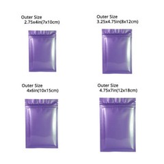 Many Sizes Colorful Double-Sided Glossy Flat Foil Mylar Zip Lock Pouch Bag M