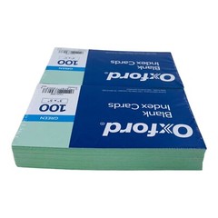 Green Index Cards 2 Packs Oxford Blank Unruled 3″ x 5″ 100 Cards per Pack