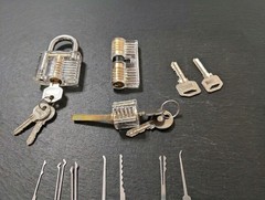 Huanyu 31Pc Locksport Training Set w Leather case And 3 Transparent Locks