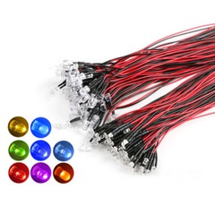 Pre-Wired LEDs Prewired Resistor 3mm/5mm Ultra Bright : 5V ~ 12V Various Colours