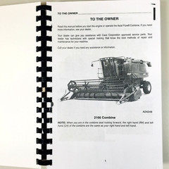Case Ih 2144 2166 Axial Flow Combine Operators Owners Manual International