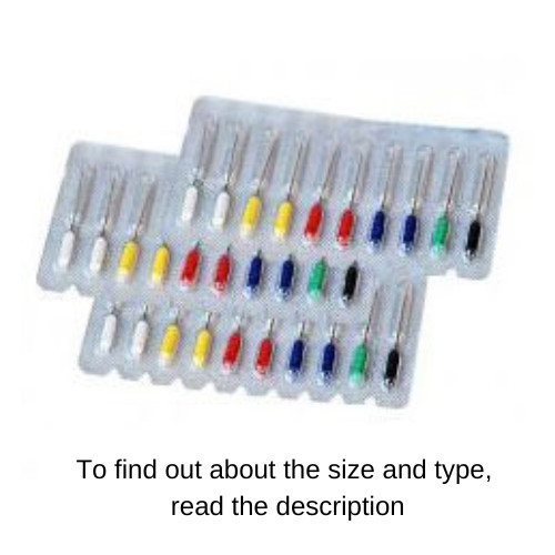 House Brand Barbed Broach – Assorted 25mm Stainless Steel, Color-coded, Sterile