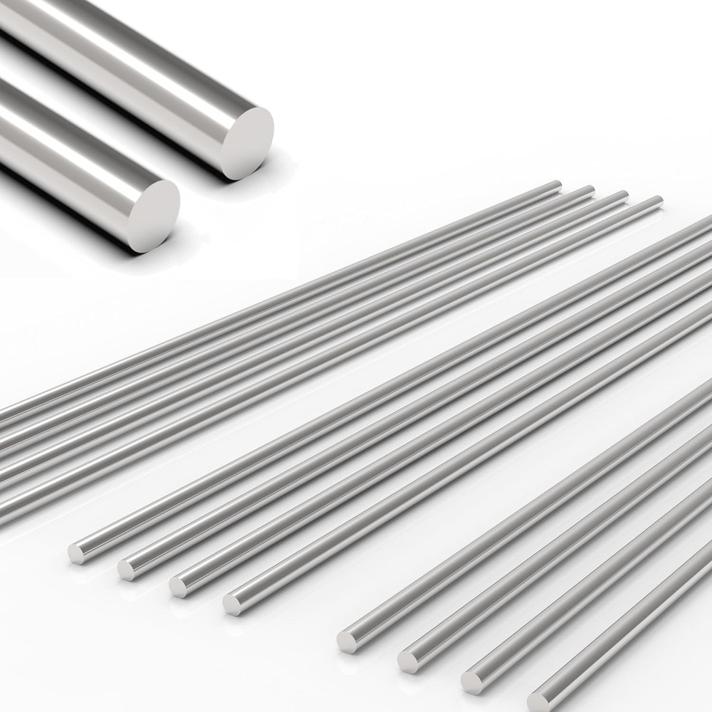 12Pcs 1/8 x 12in 304 Stainless Steel Round Rod, Metal Shaft, Stainless Steel Smo
