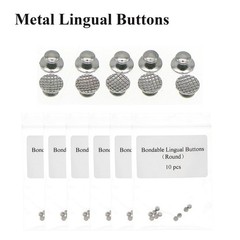 US Dental Orthodontic Metal/Ceramic Clear Lingual Button Bondable Round Base
