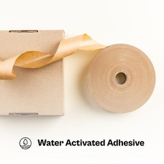 70mm x 1000′ Wolverine Water Activated Gum Tape 5.5 Mil Kraft Tape 384 Rolls