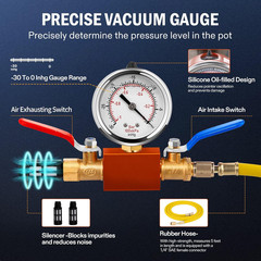 5 Gallon Vacuum Chamber with Tempered Glass Lid,304 Stainless Steel