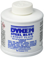 Dykem 80300 Layout Fluid, Steel Blue, 4 Fl Oz, Brush Cap Bottle, Blue