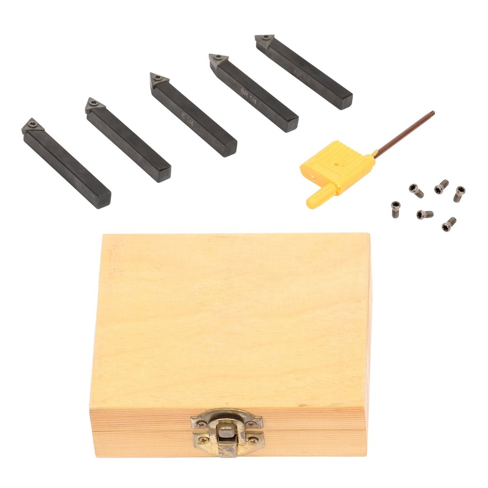 5* 1/4″ Straight Lathe Indexable Carbide Insert Turning Tooling Bit Holder Set