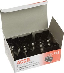 ACCO Brands Binder Clips, Large, 1 Box, 12 Clips/Box 1 Box(Pack of 1), Black