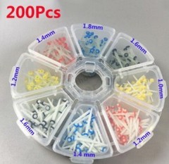 200 Pcs Dental Fiber Post Glass Quartz Teeth Restorative Posts 1.0 1.2 1.4 1.6mm