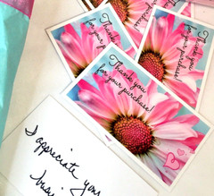 Business Cards, Thank You for Your Purchase Cards, Daisy 3.5″ x 2″