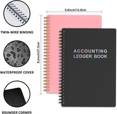 Accounting Ledger Book – A5 Check Register for Small Businesses & Personal Use,