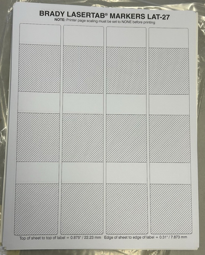 Brady LAT-27-361-1 LaserTab Series Self-Laminating Polyester Labels