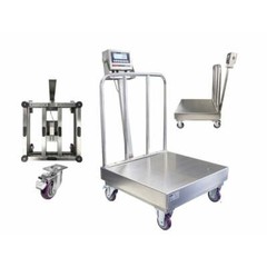 NTEP Stainless Steel Wash-down Bench Scale with Wheels and Backrail + Software!