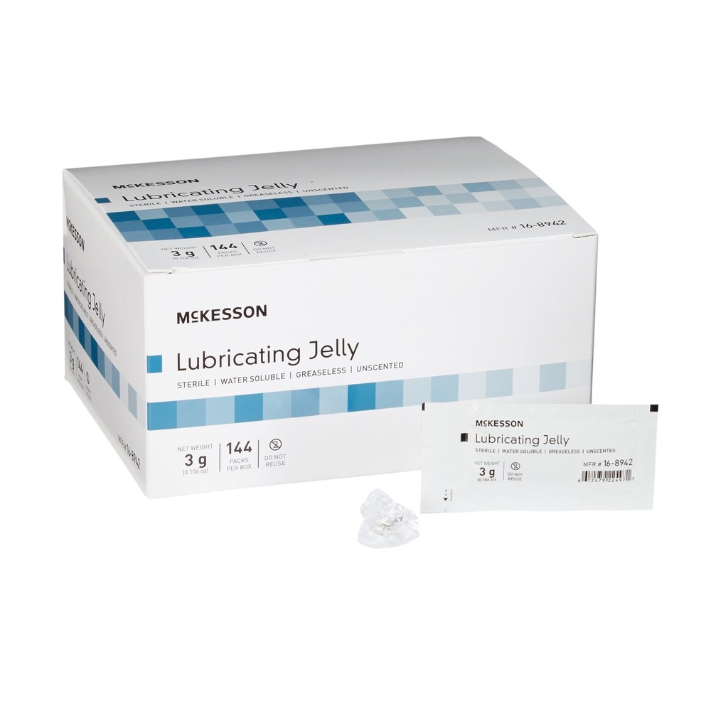 McKesson Lubricating Jelly Sterile 3 Gram Individual Packet 864 per Case 16-8942