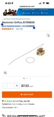 Restrictor Orifice, B1789859 Brand:Goodman-Amana OEM