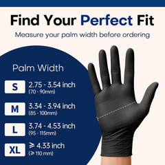 Supmedic Medical Soft Max™ Black Nitrile Disposable Gloves, 100 Pcs, Latex-Free