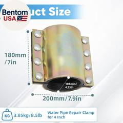 Water Pipe Repair Clamp for 4 Inch Leak Sealer Pipe, Emergency Pipe Repair Kit,