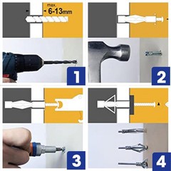 Zinc Plated Steel Molly Bolt Hollow Drive Wall Anchor Screws Set for Drywall
