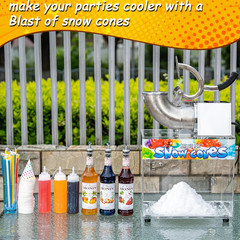 48L Snow Cone Machine, 500LB/H Commercial Shaved Ice Machine, 300W Electric Ice