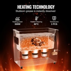 6L 40kHz Ultrasonic Cleaner with Non Slip Feet Design