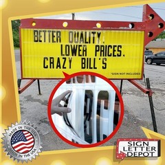 8″ letter printed on 9″ Clear .030 flexible panel, Black Letters, Red…