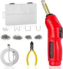 Cordless Plastic Welder, 2600mAh Battery & 3S Rapid Heat to 1380°F, USB-C Rec…