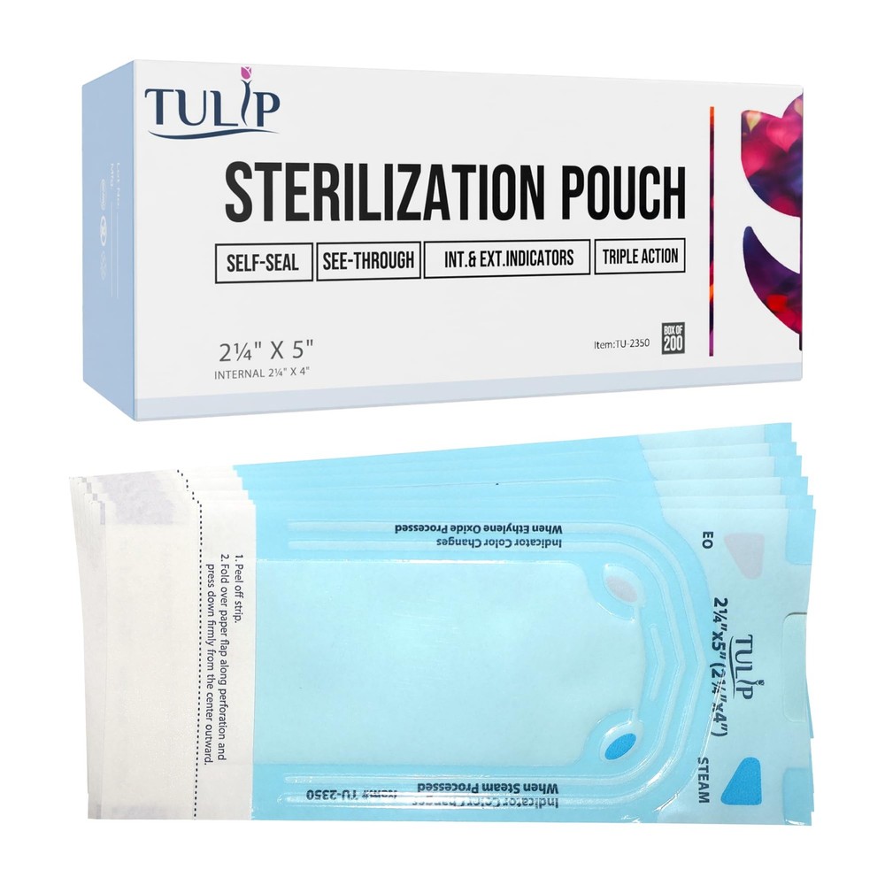 Self Sealing Pouch 3.5″ x 5.25″ 200 Pack Autoclave Sterilizer Bags for Clean…