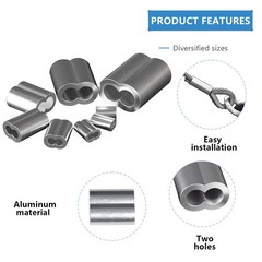 5/32 Inch Aluminum Crimping Loop Sleeve 5/32″ 4MM Cable Ferrules Crimp Loops …