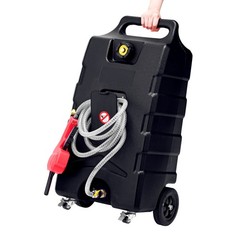Portable Gas Can 15 Gallon Fuel Caddy Storage Tank with Transfer Nozzle Black