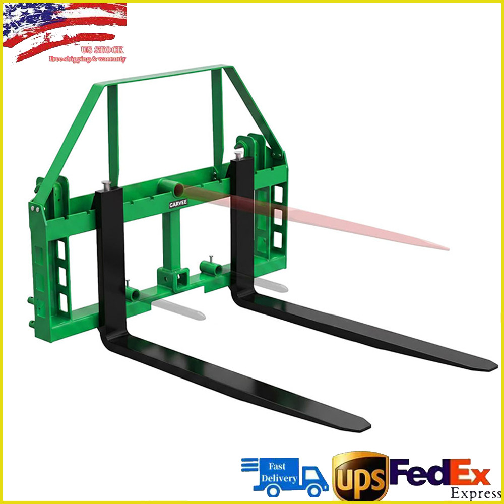 4000 LBS Pallet Fork Frame 2″ Receiver Hitch Skid Steer For John Deere Loader