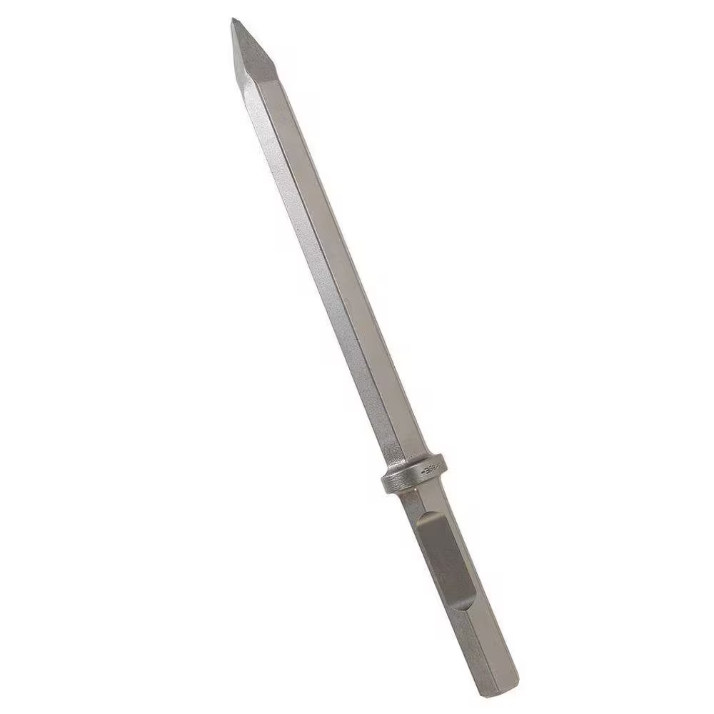 20 In. Hammer Steel 1-1/8 In. Hex Moil Point Chisel for General Chipping Work