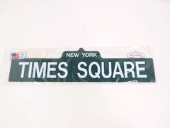 Times Square New York Street Sign Man Cave Décor Plastic Sign 4″ x 18″ Vtg USA