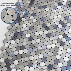 M MOFIT Small Penny Round Peel and Stick Backsplash Tile 10 Sheets Blue