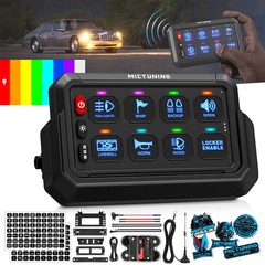 MICTUNING LED Wireless Switch Panel 4-6-8-12 Gang Remote/APP Control Circuit Box