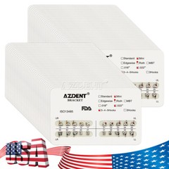 10Pack AZDENT Dental Orthodontic Metal Brackets Braces Roth.022 Hook 3 4 5 FDA