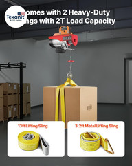 Electric Hoist with Remote Control, 1320LBS Electric Winch, 110V Electric Hoist