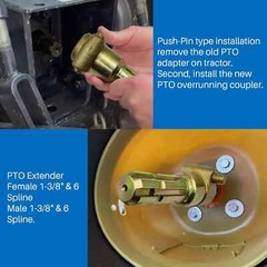 1-3/8″ 6-Spline PTO Shaft Extender Adapter Male to Female for Tractors