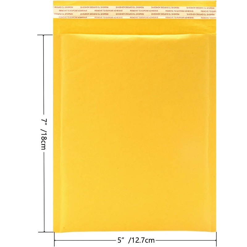 Yellow Kraft Paper Bubble Mailers 25/50/100/150/200 Pack #000-#7 (10 Sizes)