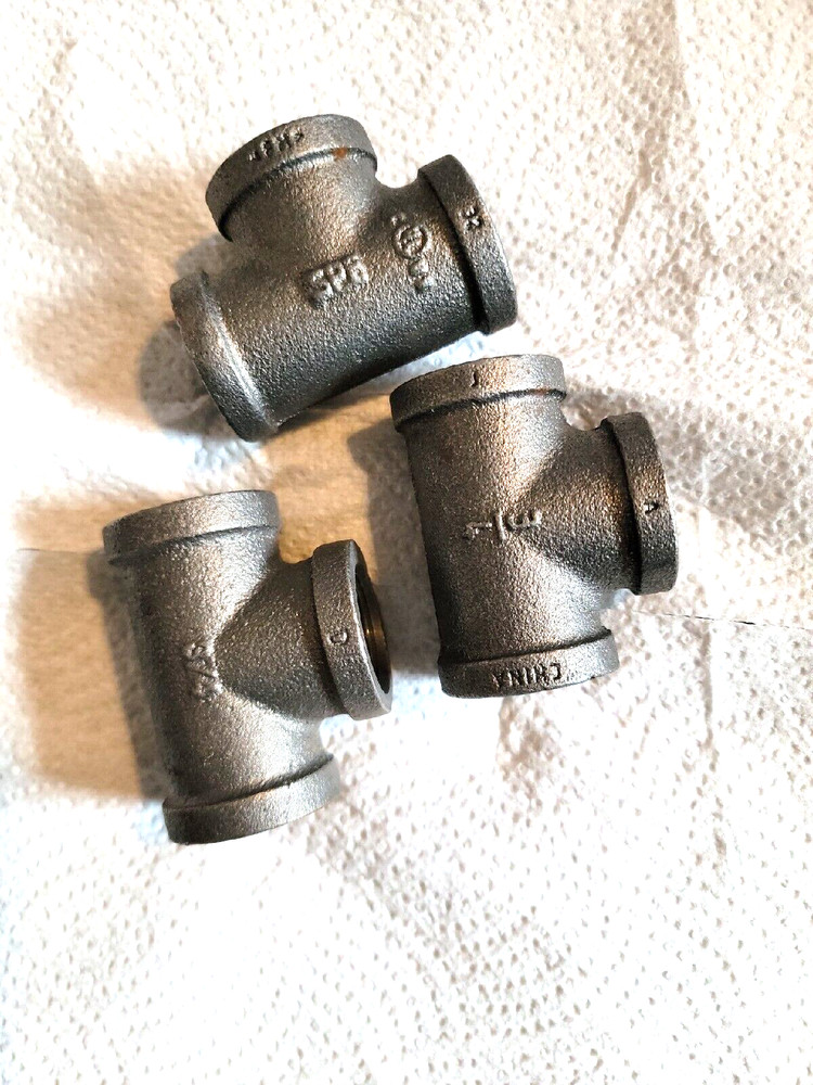 Lot of 3 3/4″Inch Indonesia Malleable Reducing Pipe Threaded Tee Fitting TSP