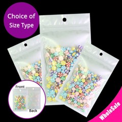 Multi-Sizes Matte Clear White Mylar Zip Lock Pouch Bag w/ Round Holes B02