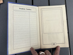 Vintage desktop staionery junk journal diary day book memo Year Book 1932 blank