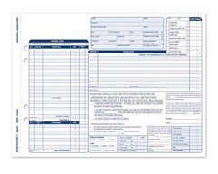 Adams Garage Repair Order Forms, 8.5 x 11 Inch, 3 Parts, 250-Count, White