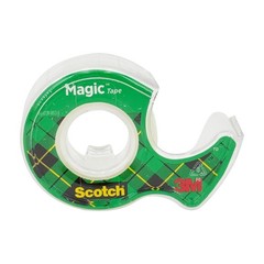 Scotch Magic Tape With Dispensers Transparent 0.75in X 350in Rolls – Lot of 12