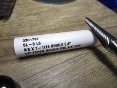 3/8″ x 1″ 1/4″ Shank Dia SL-3L6 Taper Single Cut Carbide Burr – Made in the USA