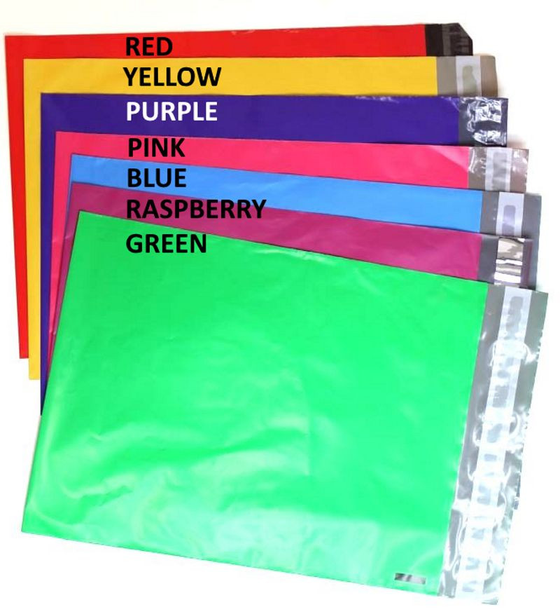 100 -10×13 ~7 COLOR COMBO CHOICE Flat Poly Shipping Mailers, USPS approved