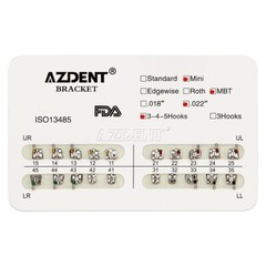 10Packs AZDENT Dental Orthodontic Brackets Braces Metal Mini MBT 022 3-4-5 Hooks