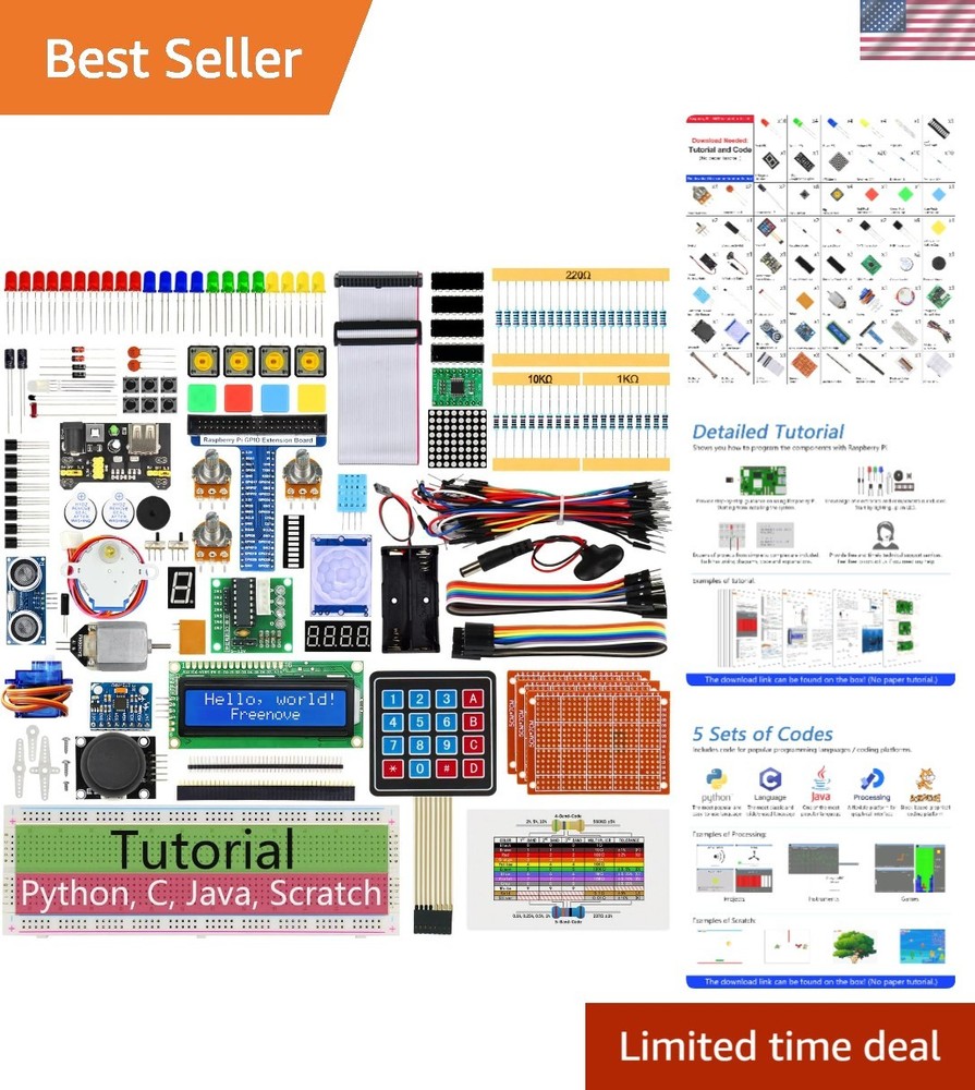 Ultimate Starter Kit for Raspberry Pi 5 4 B 3 B+ 400 Zero 2 W, 962-Page Detai…