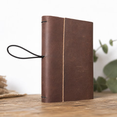 Handmade Leather Journal with 3 Notebook, Refillable A6 Full Grain Leather